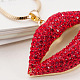 Plaqué or véritable alliage strass lèvres pendentif colliers chandail NJEW-DD0009-101A-6