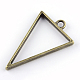 Rack Plating Alloy Triangle Open Back Bezel Pendants X-PALLOY-S047-09F-FF-2