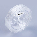 Runde japanische elastische Kristallschnur, elastischer Perlenfaden, für Stretcharmbandherstellung, Transparent, 0.6 mm, ca. 16.4 Yard (15m)/Rolle
