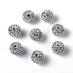 Perles de disco ball avec grade A strass, pour création de des bijoux unisexes, ronde, cristal, pp11 (1.7~1.8mm), 10mm, Trou: 1mm