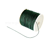 Braided Nylon Thread, Chinese Knotting Cord Beading Cord for Beading Jewelry Making, Dark Green, 0.8mm, about 100yards/roll