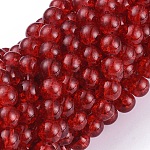 Crepitio rosso perle tonde di vetro fili, 8mm, Foro: 1.3~1.6 mm, circa 100pcs/filo, 31.4 pollice