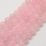 Chapelets de perles en quartz rose naturel, ronde, teinte, 4mm, Trou: 1mm, Environ 95 pcs/chapelet, 15.7 pouce