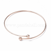 Ion Plating(IP) Adjustable 304 Stainless Steel Wire Cuff Bangle Making MAK-F286-02RG
