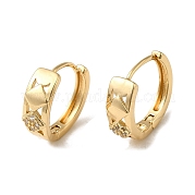 Серьги-кольца из латуни с микропаве из кубического циркония EJEW-L271-20KCG-09