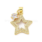 Латунные микро проложить кубического циркония подвески KK-U066-17G