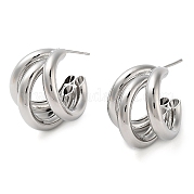 Серьги латунные гвоздики EJEW-K276-08P