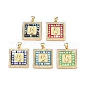 Латунные микропаве прозрачные подвески с фианитом KK-N254-216G-A