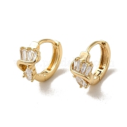 Серьга-кольцо KC из позолоченной латуни с микропаве и фианитами EJEW-L271-01KCG-12