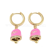 Женские серьги-кольца из латуни и эмали EJEW-U015-25G-A