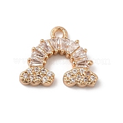 Латунные микропаве прозрачные подвески с фианитом KK-C062-060G