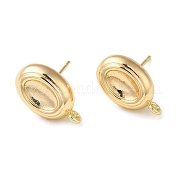 Brass Stud Earring Finding with Loops KK-C042-06G