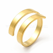 Placage ionique (ip) 304 anneau de manchette ouvert rectangle en acier inoxydable pour femme RJEW-B027-28G