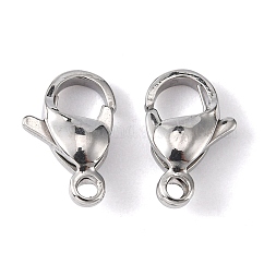 Fermoirs mousquetons en acier inoxydable 304 résistant au ternissement, fermoirs à gâchette de perroquet, couleur inoxydable, 13x8x4mm, Trou: 1.5mm