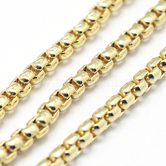 Chaînes vénitiennes en laiton, non soudée, sans plomb & sans nickel & sans cadmium , véritable 18k plaqué or, 2.5x2.5mm