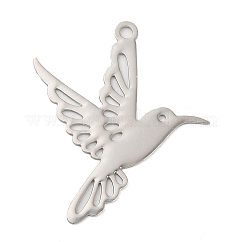 Acumular colgantes de filigrana de bronce chapado, Plateado de larga duración, Sin cadmio y níque y plomo, charms de aves, Platino, 21x17x0.3mm, agujero: 1.2 mm