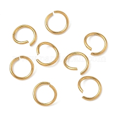 Anillos de salto abiertos de acero inoxidable 304, redondo, revestimiento de iones (ip), real 18k chapado en oro, 10x1mm, 18 diámetro, diámetro interior: 7.7 mm