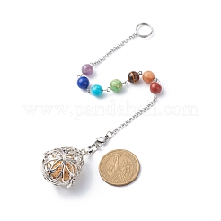 Pendoli da rabdomanzia a goccia con pietre preziose miste naturali e sintetiche chakra&nbsp;PALLOY-JF01883-02