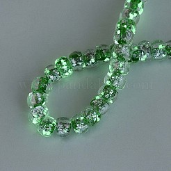 Fili di perline di vetro luminose fatte a mano in lamina d'argento&nbsp;FOIL-N029-02B-06