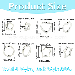 120 stücke 4 stile legierung perle rahmen&nbsp;FIND-SP0004-15