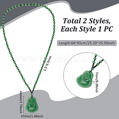 Collana con ciondolo in resina finta con pietra preziosa in 2 colori&nbsp;NJEW-UN0001-58A
