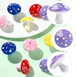 10pcs 5 Farben undurchsichtige Acrylperlen&nbsp;MACR-FS0002-44