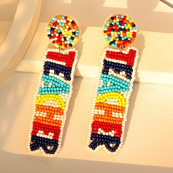 Boho-Ohrstecker mit Saatperlen-Perlen&nbsp;PW-WGF5677-01