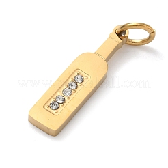 Ciondoli in acciaio inossidabile 304 con micro pavé di zirconi cubici trasparenti&nbsp;STAS-Z189-10G-01