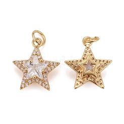 Pendenti in zirconi cubici trasparenti in micro pavè di ottone&nbsp;KK-Z023-16G