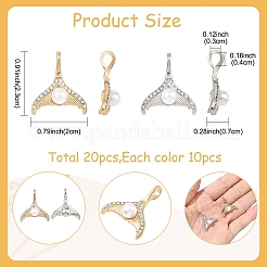 20 Uds. Colgantes de rhinestone de cristal de aleación de 2 colores&nbsp;ALRI-YW0001-35