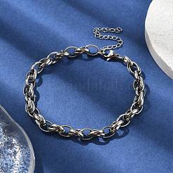 Bracciali con catene a maglie ovali in acciaio inossidabile 304 per uomo e donna&nbsp;BJEW-D042-35P