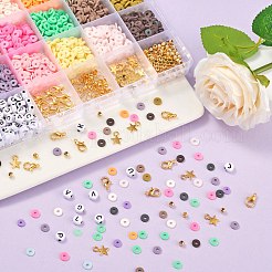 Kits para hacer pulseras con cuentas heishi de arcilla polimérica diy&nbsp;DIY-FS0002-30