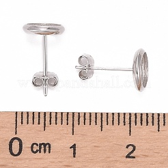 Anlaufschutz rhodiniert 925 Sterling Silber Ohrstecker Fassungen&nbsp;STER-F032-04P