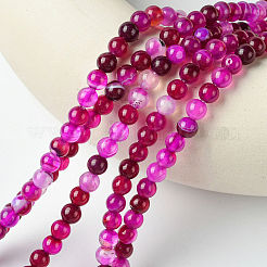 Chapelets de perles en agate rayée naturelle/agate à bandes&nbsp;X-G-K166-13-6mm-03