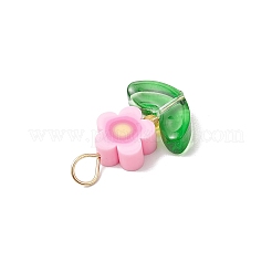 Handgefertigte Anhänger aus Fimo-Perlen mit Blumendruck&nbsp;PALLOY-MZ00803-02