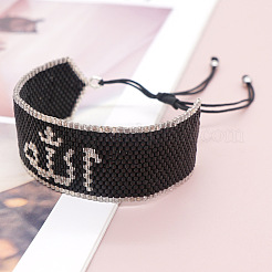 Verstellbare Armbänder mit Bohemien-Symbolen aus Miyuki-Perlen für Frauen und Mädchen&nbsp;BO7763
