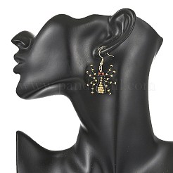 Orecchini pendenti di Halloween con perline di vetro.&nbsp;EJEW-MZ00769