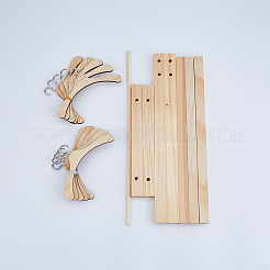 Porte-vêtements de poupée en bois avec cintre&nbsp;DIY-WH0496-59