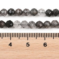 Natürliche turmalinierte Quarzperlenstränge&nbsp;G-P615-A-4.5mm-02