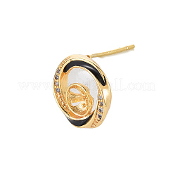 Messing Mikro pave klar Zirkonia Ohrstecker Zubehör&nbsp;KK-N233-125-NF