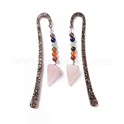 Signet en quartz rose naturel&nbsp;AJEW-C025-01B