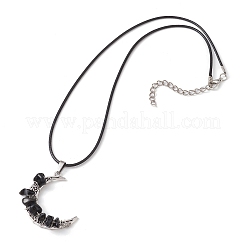 Set di collane con pendente a forma di luna in lega di stile tibetano da 2 pz e 2 stili&nbsp;NJEW-JN04608