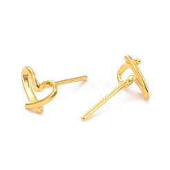 Corazón abierto 925 aretes de plata esterlina&nbsp;EJEW-I259-07G