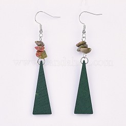 Boucle d'oreille en bois de poirier&nbsp;EJEW-JE03156-06