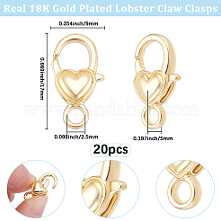 20pcs fermoirs à griffes de homard en laiton&nbsp;KK-BBC0017-97