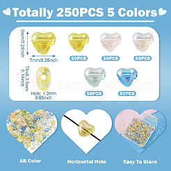 250pcs 5 Farben transparente Acrylperlen&nbsp;TACR-TA0001-82