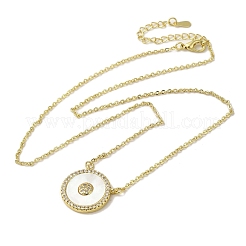 Colliers à pendentif en zircone cubique transparent micro pavé en laiton&nbsp;NJEW-B082-05C-G