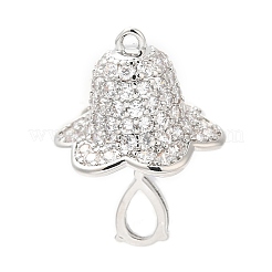 Ciondoli in ottone con placcatura a cremagliera con pavé di zirconi&nbsp;KK-R150-02P