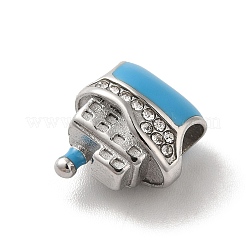 Perles européennes en acier inoxydable 304 émaillées&nbsp;STAS-G308-15P