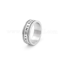 Anillos de acero inoxidable 304 con diseño de runas vikingas&nbsp;WG94B6D-02